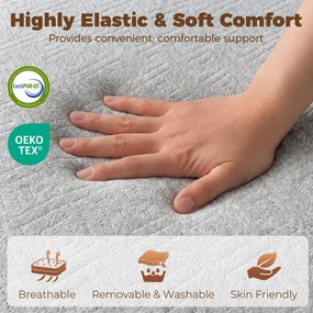HOMCOM Materac składany 200 x 90 cm, 15 cm, składany materac, przenośny materac podłogowy z pralnym pokrowcem, certyfikat Oeko-Tex | Aosom PL