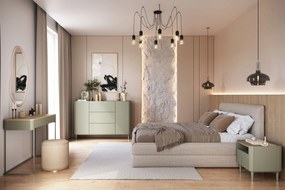 Komoda Elivo 150 cm z szufladami na nóżkach - eukaliptus / dąb baltic dune