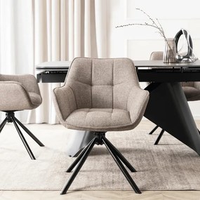 Krzesło Tapicerowane Obrotowe PEONY 2 Cappuccino Nowoczesne Loft