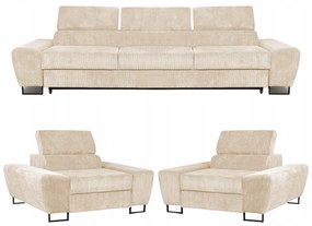 Zestaw mebli wypoczynkowych salonu Savio Sofa 3os fotele beż Family Meble