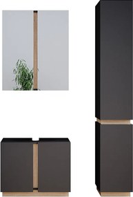 Zestaw mebli łazienkowych antracyt 70x34x55 gloria