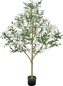 Sztuczne Drzewa SucceBuy 150 cm Sztuczne Drzewo, Dekoracyjna Roślina z PE w Czarnej Doniczce, Realistyczny Pień i Liście, Idealne do Biura, Salonu