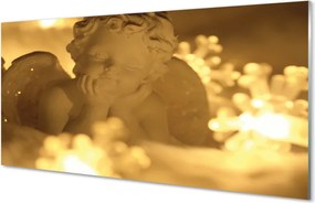 Panel szklany do Kuchni Śpiący Aniołek w Blasku Lampek