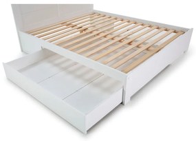 Białe łóżko dwuosobowe ze schowkiem i stelażem 160x200 cm Gabi – Marckeric