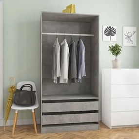 Minimalistyczna szafa bez drzwiczek beton - Uxaro 3X