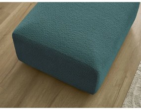 Turkusowy podnóżek z materiału bouclé Tina – Bobochic Paris
