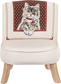 Żakardowy fotel dziecięcy Somebunny Kotek w kropki