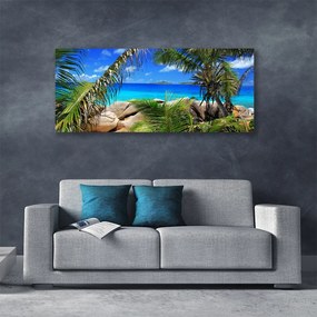 Obraz na płótnie Liście na Tle Skał