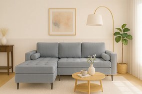 Narożnik lewy rozkładany Monza 246x172 cm z funkcją spania - szary  Monolith 85