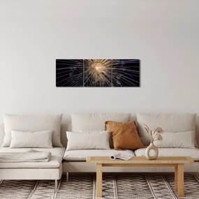 Obraz fajerwerków (z zegarem) (90x30 cm)