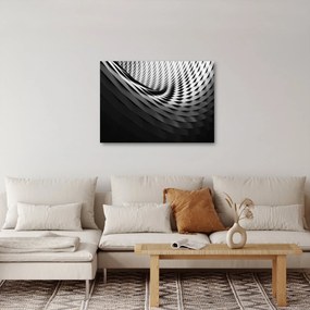 Abstrakcyjny obraz - czarno - biała spirala (70x50 cm)