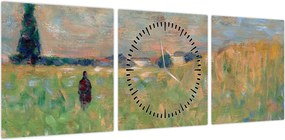 Obraz - Georges Seurat, A Summer Landscape, reprodukcje (z zegarem) (90x30 cm)