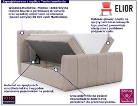 Szarobeżowe nowoczesne łózko kontynentalne C0-L55