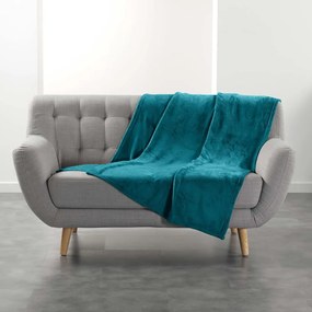 Niebieski koc z mikfroflaneli 125x150 cm Flanou – douceur d'intérieur
