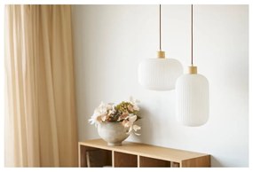 Biała lampa wisząca ze szklanym kloszem ø 30 cm Argalo – House Nordic