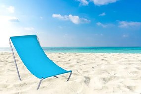 Niebieski składany leżak plażowy, turystyczny L8-P19