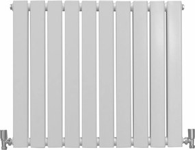 Grzejnik panelowy designerski, połyskujący, biały, 600 mm x 700 mm