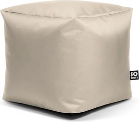 Beżowy dziecięcy worek do siedzenia z imitacji skóry Cube M – So Soft?