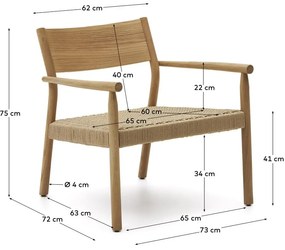 Fotel z plecionką w jasnym naturalnym kolorze Yalia – Kave Home