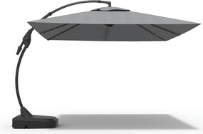 PARASOL OGRODOWY SOLANO 3×4 M SZARY Z BOCZNĄ NOGĄ