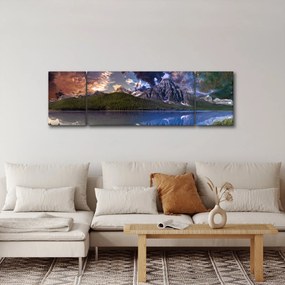 Obraz jeziora i gór (170x50 cm)