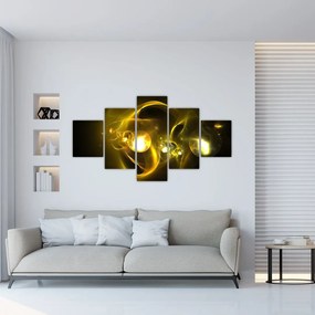 Abstrakcyjny obraz żółtych kul (125x70 cm)