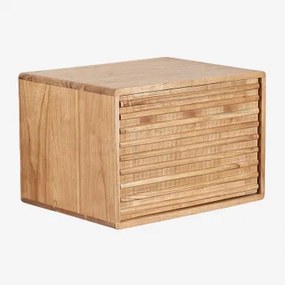 Zestaw Wiszących Mebli Łazienkowych Z Drewna Deleyna Naturalna & Without Sink & Bezlusterkowiec & Bez Kranu - Sklum