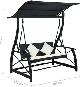 Nowoczesna huśtawka ogrodowa Senea - czarna