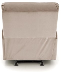 KARIM Fotel wypoczynkowy Beżowy Funkcja kołyski Klasyczny Tkanina