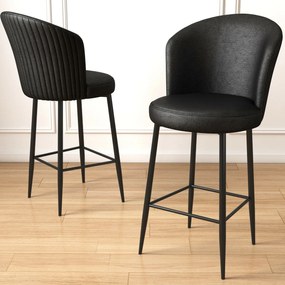 Zestaw krzeseł barowych Uras Black and Black, 4 szt., 4 szt.