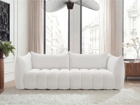 Biała sofa z materiału bouclé 286 cm Azra – Bobochic Paris