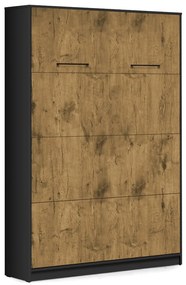 Półkotapczan pionowy Basic 140x200 Dąb Lancelot/czarny dwuosobowy z szafami do wyboru