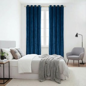 Zasłona gotowa welurowa na przelotkach 140x250 GRANATOWA Virella