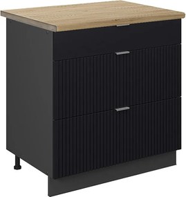 Szafka dolna do kuchni czarne paski 80x60x82 fame-line