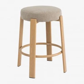 Zestaw 2 Wysokich Stołków 65 Cm Z Tkaniny Chenille I Żelaza Jolie Brązowy Naturalne Drewno & Brązowa Szenila Pszeniczna - Sklum