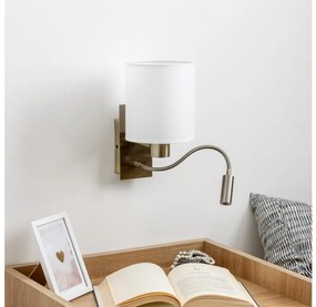 Brilagi - LED Kinkiet NUBILA 1xE27/25W/230V + LED/3W mosiądz/biały