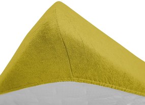 PrzytulneMieszkanie.pl Prześcieradło frotte do łóżeczka żółte 60x120 cm