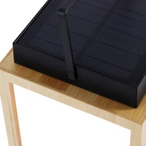 Zewnetrzna Bambusowa lampa stołowa z efektem płomienia, w tym LED IP44, ładowana solarnie - Vega Nowoczesny Oswietlenie zewnetrzne