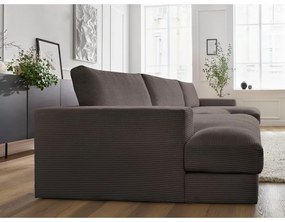 Szarobrązowy sztruksowy narożnik (w kształcie litery U) Leonard – Bobochic Paris