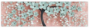 Obraz - Pastelowe niebieskie kwiaty (170x50 cm)