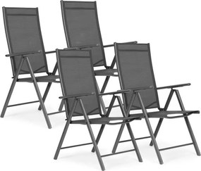 Zestaw 4 krzeseł ogrodowych składanych Napoli, szary