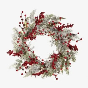 Dekoracyjny Wieniec Bożonarodzeniowy Ø60 Cm Aubrey Zielony Lauerl - Sklum