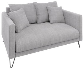 Jasnoszara sofa z tkaniny szenilowej 140 cm Freya – Ropez