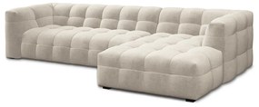 Beżowy aksamitny narożnik Windsor &amp; Co Sofas Vesta, prawostronny