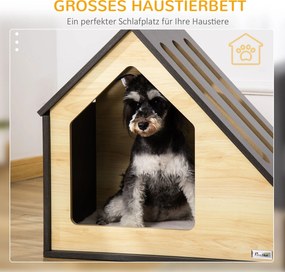 PawHut Drewniany domek dla psów do 8kg Małe i średnie psy 60x40x59 2cm | Aosom PL