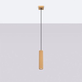 Lampa wisząca KARBON 1 złota ryflowana SOLLUX  LIGHTING
