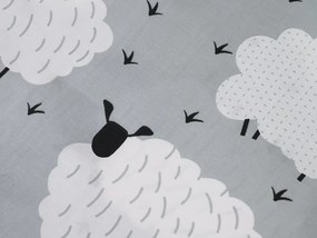 Zestaw 2 sztuk dekoracyjnych poszewek WHITE SHEEPS 45x45 cm, szary.
