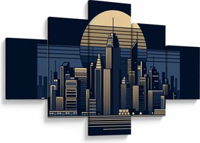 Obraz – Geometryczne miasto (125x70 cm)