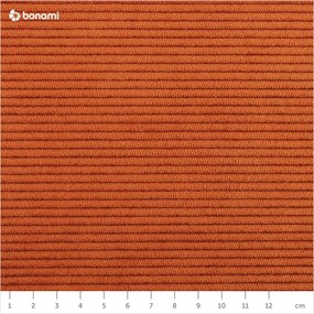 Pomarańczowa sztruksowa sofa rozkładana Scandic Elbeko
