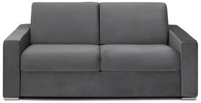 Kanapa 3-osobowa z ekspresowym mechanizmem rozkładania z weluru CALITO - Antracytowy - Wymiary miejsca do spania: 140 cm - Materac 16 cm z pamięcią kształtu